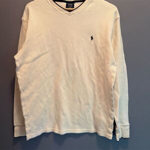 Polo Ralph Lauren Men's 2XL Ivory Pajama Top Long Sleeve V-Neck